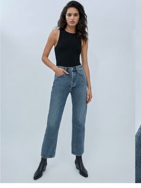 Agolde Men’s Mid-Blue Straight Jeans